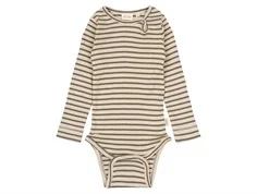 Petit Piao body earth brun/ mørk råhvid stribet body